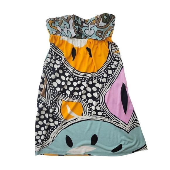 Diane Von Furstenberg Silk Groovy Strapless Dress - Picture 2 of 14